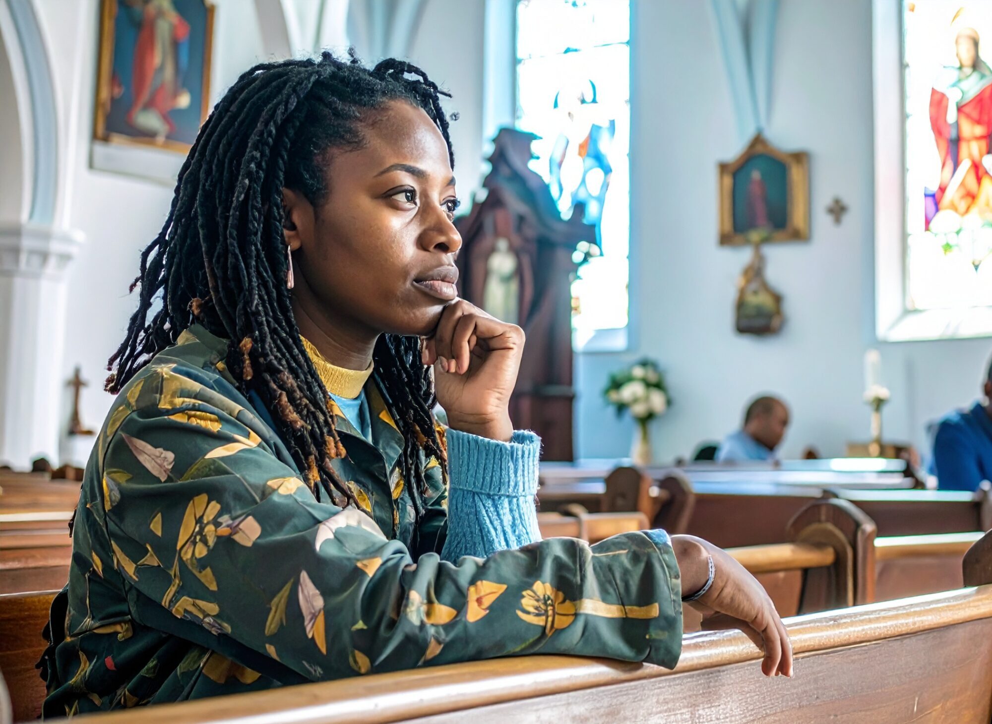 firefly a black person contemplating their relationship with the church. 404917