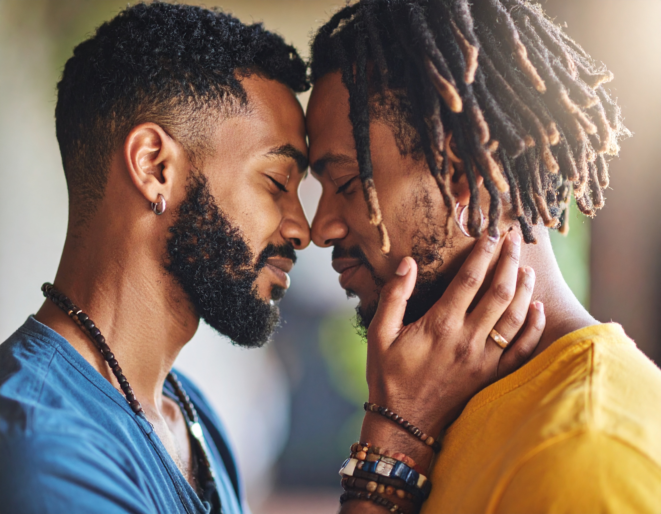 firefly a young black gay couple connecting one with locs 35477